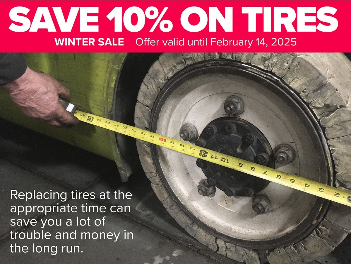 SAVE 10% ON TIRES WINTER SALE Offer valid until February 14, 2025 Replacing tires at the appropriate time can save you a lot of trouble and money in the long run.